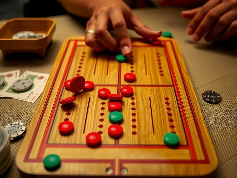 Cribbage स्कोरिंग बोर्ड डायग्राम - Cribbage Board Hindi