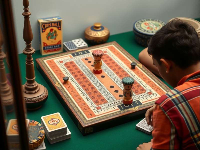 एक पारंपरिक क्रिबिज बोर्ड और कार्ड्स