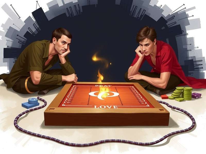 Cribbage board and cards on a table in an Indian setting