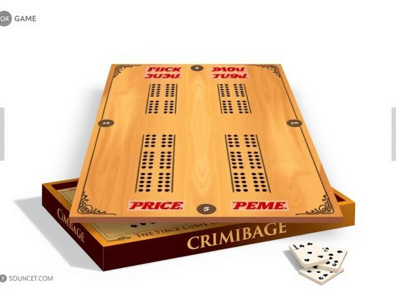 Intricate handcrafted wooden cribbage board template with pegs