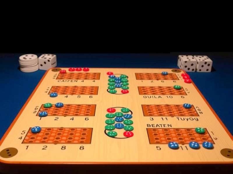 A beautifully handcrafted wooden Cribbage Board with brass pegs on a table