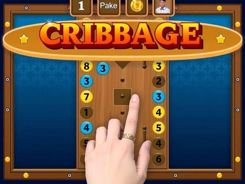 Screenshot of Cribbage Online Free App showing gameplay interface