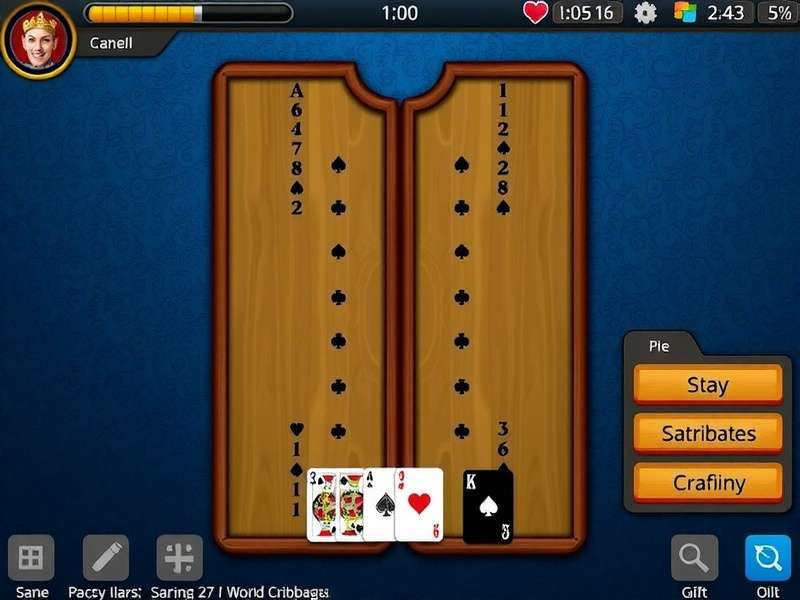 Digital Cribbage board displayed on a laptop and mobile screen