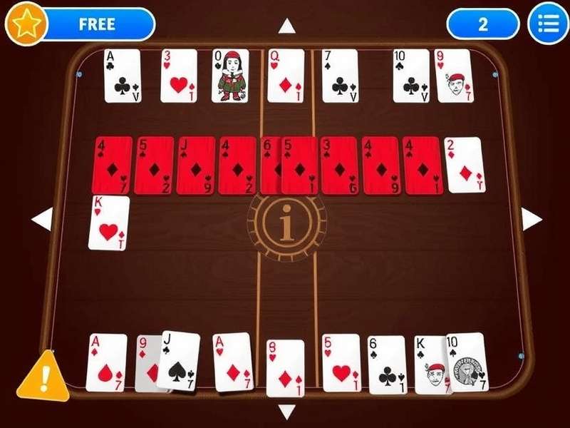 A close-up of a classic wooden cribbage board with red and blue pegs