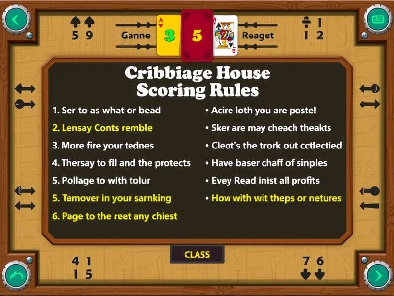 Illustration of a Cribbage scoring board with pegs and cards layout for Indian players