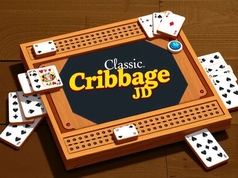 Classic Cribbage Jd board with pegs and cards arranged for play, representing the Indian cribbage community.